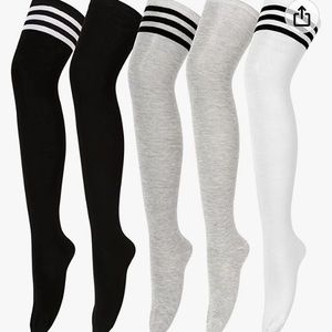 5 pairs thigh high socks